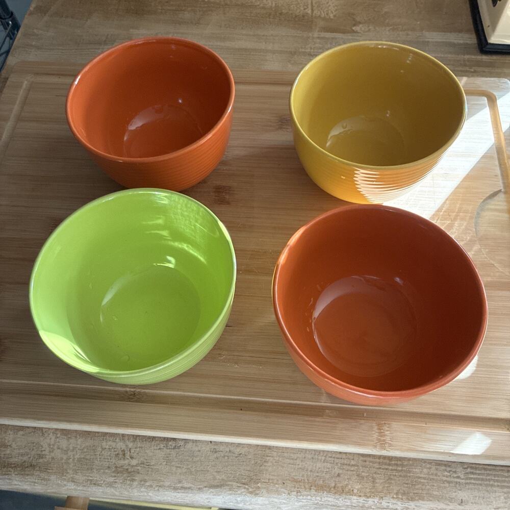 Royal Norfolk Pastel Colorful Set If 4 Bowls farmhouse cottage beach boho